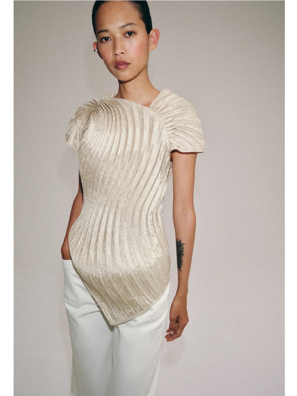 Zara ZW collection Pleated Top